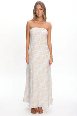 Artice Strapless Maxi Dress Print Geo
