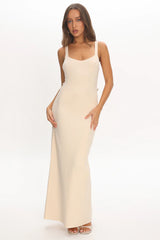 Fall Moon Cut-Out Back Maxi Dress Ivory