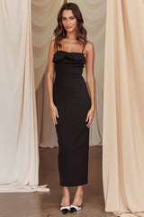 This Magic Moment Bow Bust Midi Dress Black
