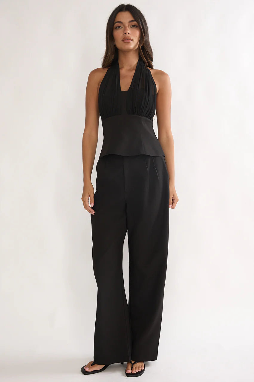 Meri Side Pocket Trouser Pants Black