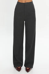 In Disguise Straight Leg Pocket Pants Charcoal