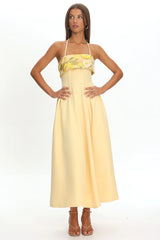 Sunbeam Kiss Foldover Floral Bust Maxi Dress Butter