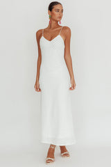Stasi Textured Maxi Dress White